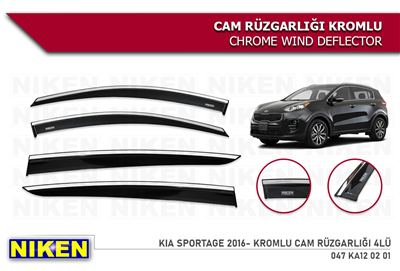 Niken Kia Sportage 2016-2021 Kromlu Cam Rüzgarlığı 4 lü