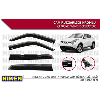Niken Nissan Juke 2010-2019 Kromlu Cam Rüzgarlığı 4 lü