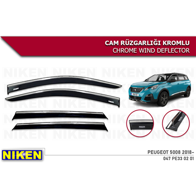 Niken Peugeot 5008 2017-2024 Kromlu Cam Rüzgarlığı 4 lü
