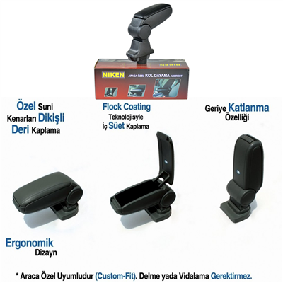 Niken Renault Clio 5 2019+ Kol Dayama Siyah