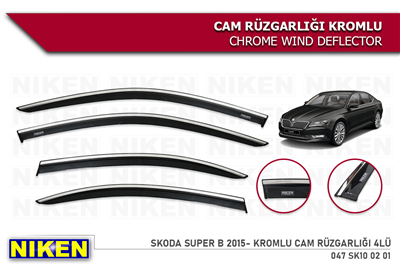 Niken Skoda Superb 2015-2023 Kromlu Cam Rüzgarlığı 4 lü