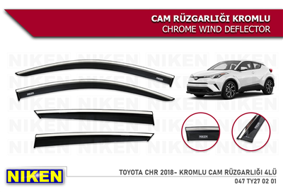 Niken Toyota C-HR 2016-2022 Kromlu Cam Rüzgarlığı 4 lü