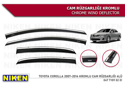 Niken Toyota Corolla 2006-2012 Kromlu Cam Rüzgarlığı 4 lü