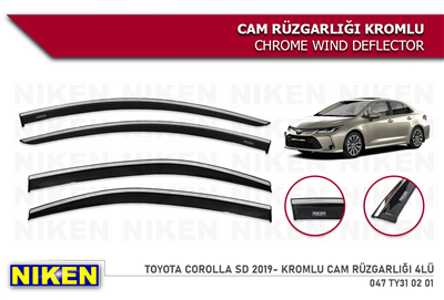 Niken Toyota Corolla Sedan 2018+ Kromlu Cam Rüzgarlığı 4 lü