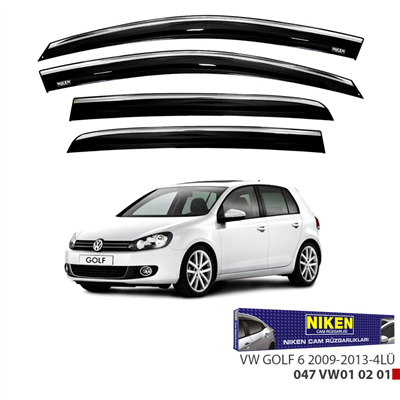 Niken Volkswagen Golf 6 2009-2013 Kromlu Cam Rüzgarlığı 4 lü