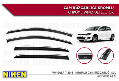 Niken Volkswagen Golf 7 2013-2020 /Golf 8 Kromlu Cam Rüzgarlığı 4 lü
