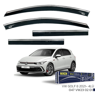 Niken Volkswagen Golf 8 2021+ Kromlu Cam Rüzgarlığı 4 lü