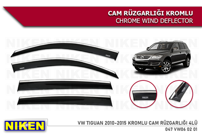 Niken Volkswagen Tiguan 2010-2015 Kromlu Cam Rüzgarlığı 4 lü