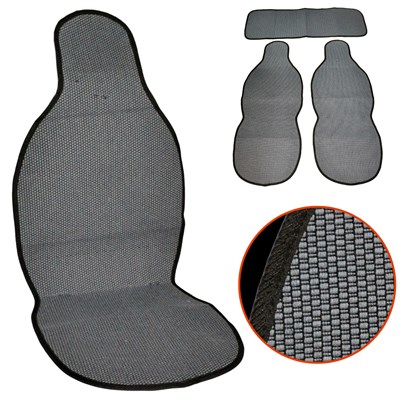 NYF 01 Terletmez Minder Pamuklu Gri 3 lü Set (2 Ön Pilot + 1 Arka Oturma)