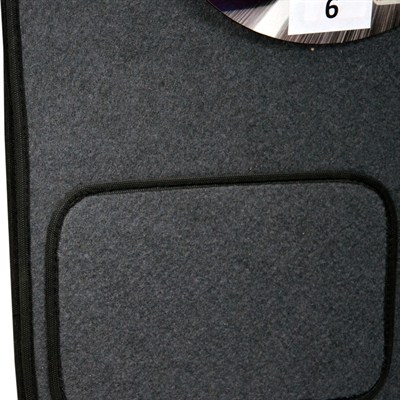 NYF 06 Velur Füme Halı Paspas (Biye Siyah) 5 Parça