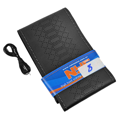 NYF 08 Dikmeli Direksiyon Kılıfı Baskılı (Kilim-Mofit) Siyah (Siyah Dikiş) 38 cm