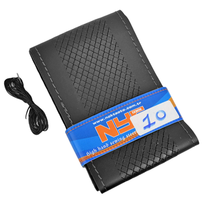 NYF 10 Dikmeli Direksiyon Kılıfı Baskılı (Yılan Deri) Siyah (Siyah Dikiş) 38 cm