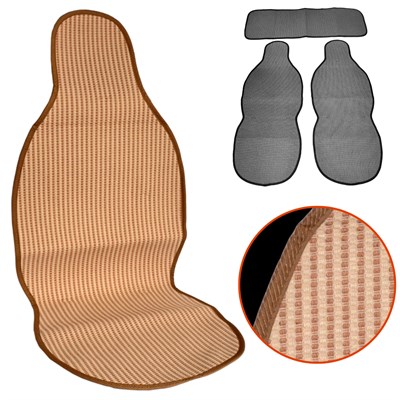 NYF 10 Terletmez Minder Pamuklu Krem-Açık Krem 3 lü Set (2 Ön Pilot + 1 Arka Oturma)
