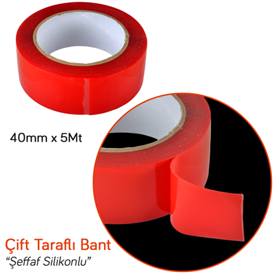 NYF 40 mm x 5 mt Çift Taraflı Silikonlu Bant Şeffaf