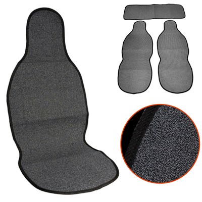 NYF 52 Terletmez Minder Premium Pamuklu Füme 3 lü Set (2 Ön Pilot + 1 Arka Oturma)