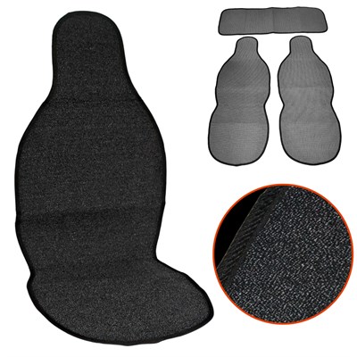 NYF 53 Terletmez Minder Premium Pamuklu Siyah 3 lü Set (2 Ön Pilot + 1 Arka Oturma)