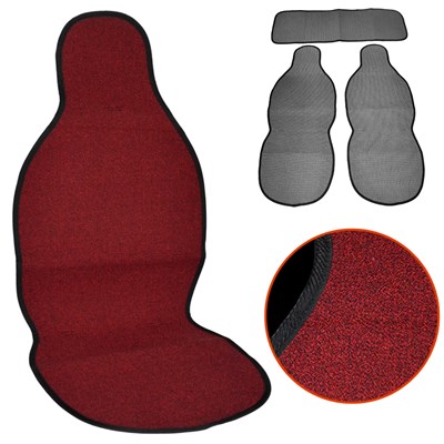 NYF 54 Terletmez Minder Premium Pamuklu Kırmızı 3 lü Set (2 Ön Pilot + 1 Arka Oturma)