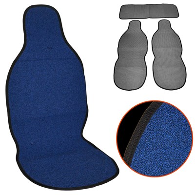 NYF 55 Terletmez Minder Premium Pamuklu Mavi 3 lü Set (2 Ön Pilot + 1 Arka Oturma)