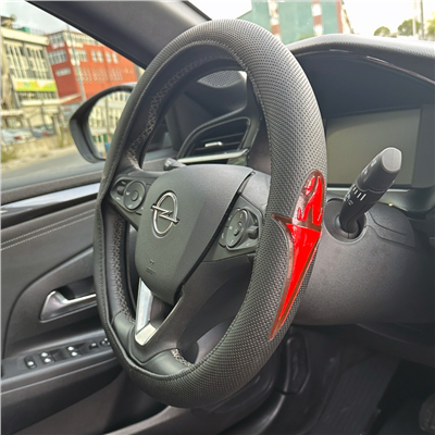 NYF A-12 Geçmeli Direksiyon Kılıfı Fosforlu Siyah (Meşale Kırmızı) 38 cm