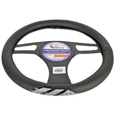 NYF A-14 Geçmeli Direksiyon Kılıfı Fosforlu Siyah (Çavuş Beyaz) 38 cm