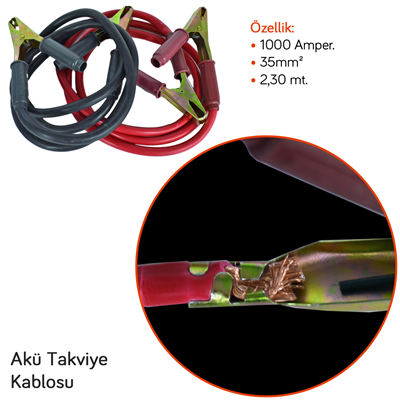 NYF Akü Takviye Kablosu 1000 Amper (35mm²) 2,3 Mt Numerouno