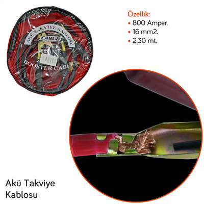 NYF Akü Takviye Kablosu 800 Amper (16mm²) 2,3 Mt Numerouno
