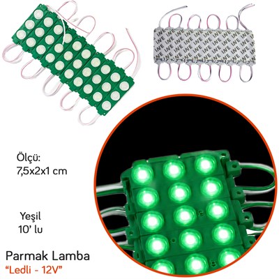 NYF Benmax 12V Parmak Lamba Modül Led 3 lü Yeşil 10 lu BX12 056