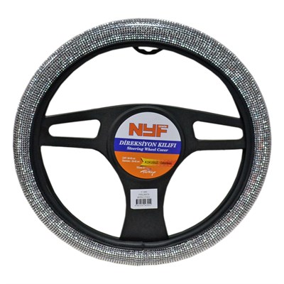 NYF F-395 Geçmeli Direksiyon Kılıfı Taşlı Pırlanta Biyeli Full 38 cm