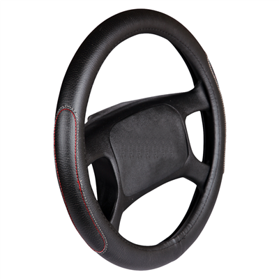 NYF F-54 Geçmeli Direksiyon Kılıfı Tutmalı Spor Dikiş Siyah 38 cm