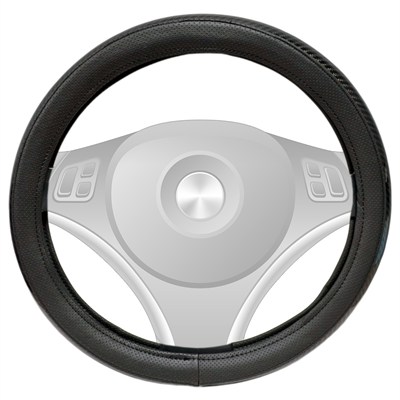 NYF FX-003 Geçmeli Direksiyon Kılıfı Çember Parlak Karbon Siyah 38 cm