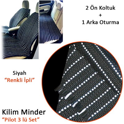 NYF Kilim Minder Pilot 3 lü Set (2 Ön Koltuk + 1 Arka Koltuk Serme Oturma) Üniversal