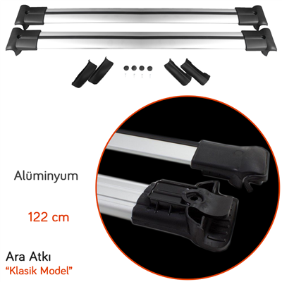 NYF Klasik Ara Atkı (Cross Bars) 122 cm Gri (Long)