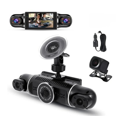 NYF MB-5900 Wevolt DVR Kayıt Cihazı Araç İçi 3 inç HD 1080P GPS+Wifi Dört Kameralı (128 GB Destekli)