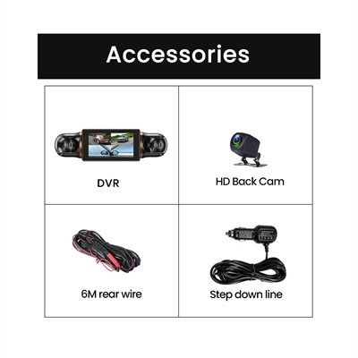 NYF MB-5900 Wevolt DVR Kayıt Cihazı Araç İçi 3 inç HD 1080P GPS+Wifi Dört Kameralı (128 GB Destekli)