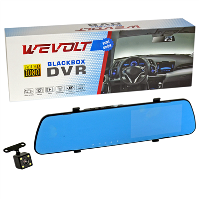 NYF MB-600 Wevolt DVR Kayıt Cihazı 4,3 inç 32 GB Dikiz Ayna Ekranlı Çift Kameralı
