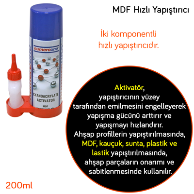NYF MDF Hızlı Yapıştırıcı Aktivatör 200 Ml+50 gr NMR51 Numerouno