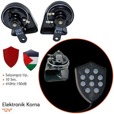NYF Mrsogo 12V Elektronik Salyangoz Korna Siren 10 Ses (410Hz-150dB)
