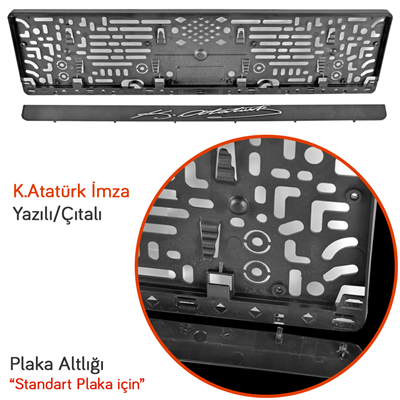 NYF Plaka Altlığı K.Atatürk İmza Yazılı Çıtalı (Tekli)