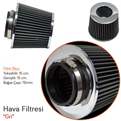 NYF Racing Hava Filtresi Gri 15cmx15cm (Giriş: 76mm) AF09-GY&CH