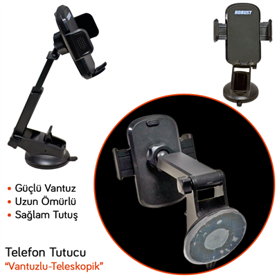 NYF Robust Telefon Tutucu Mekanik Teleskopik Güçlü Vantuzlu 1.Kalite RAS1001