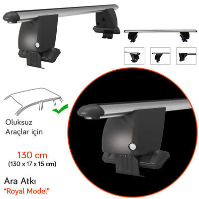NYF Royal Oluksuz Ara Atkı (Kilitli) 130 cm Gri (Sedan Uyumlu) KIT-101