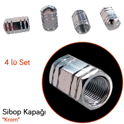 NYF Sibop Kapağı Metal Krom 4 lü XY-6023
