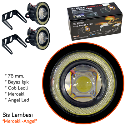 NYF Sis Lambası Mercekli Angel COB Led Beyaz 76 mm R500