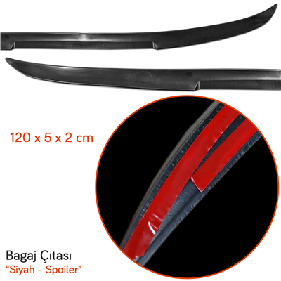 NYF Spoiler Bagaj Çıtası M4 Tipi Siyah Bıyık Model 120 cm