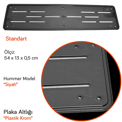 NYF URF1-013 Hummer Plaka Altlığı Plastik İnce Siyah (2 li)