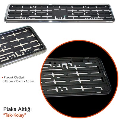 NYF URF1-82416 Plaka Altlığı Premium Tak Kolay Plastik Krom (Tekli)