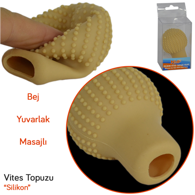 NYF Vites Topuzu Silikon Bej Masajlı Yuvarlak S-415