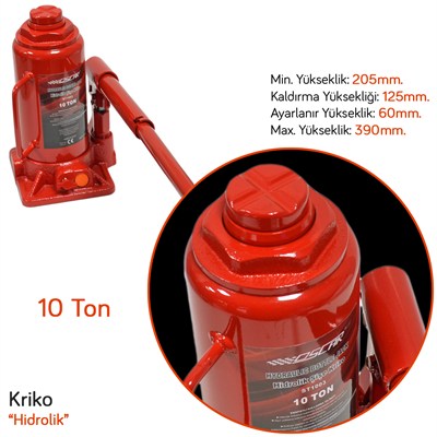 Oscar Hidrolik Kriko 10 Ton Şişe Tip OSN-0805