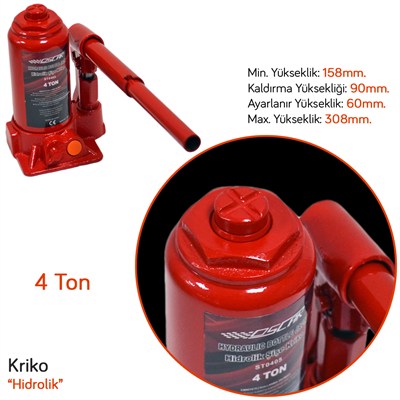 Oscar Hidrolik Kriko 4 Ton Şişe Tip OSN-0802