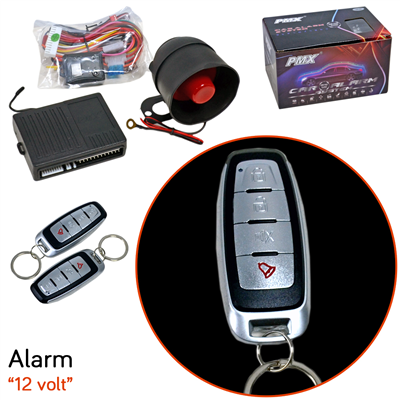 PMX Alarm 12V 4 Tuşlu Siyah-Krom Kumandalı PMX685